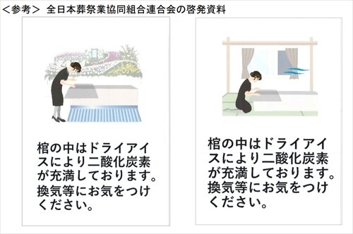 ドライアイスによる二酸化炭素中毒への注意喚起｜葬儀・お葬式・家族葬